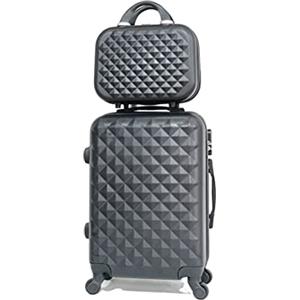 CELIMS - Valigia Bagaglio a Mano con Beauty Case da Viaggio 30cm Nero Approvata da oltre 100 compagnie aeree | Leggera e Rigida | Trolley Bagaglio a Mano 55x40x20 | Bagaglio a Mano