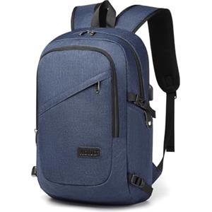 KONO Zaino per computer portatile Antifurto da viaggio Business Work Zaino con porta di ricarica USB Leggero Borsa per laptop High Schoolbag per ragazzo Uomini Donne Casual Daypack (Blu)