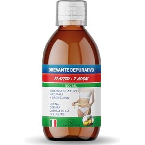 SALUS VIBES Bromelina e Tarassaco Diuretico Drenante Liquido Forte Detox Anticellulite per Gambe e Fianchi Combatte ritenzione Idrica Made in Italy 500 Ml