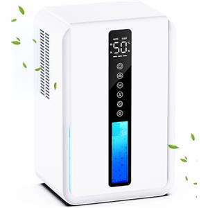 JERVAMNI 2500ML Deumidificatore con Timer, Deumidificatore Casa Portatile Silenzioso per Muffa e Umidità, Modalità Multiple, Auto-off, per Camera da Letto, Bagno, Armadio, Ufficio