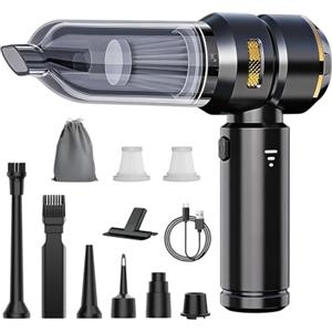 SGIP Aspirabriciole senza fili, 26000PA mini aspirapolvere senza fili a 3 Velocità 4 HEPA Filtro Ricaricabile Aspirapolvere aspirapolvere portatile Ricaricabile per Auto Casa Ufficio (ross- argenteo)