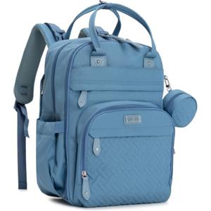 BabbleRoo Zaino per pannolini, borsa fasciatoio multifunzione impermeabile da viaggio con fasciatoio, cinghie per passeggino e custodia per ciuccio, unisex ed elegante (azzurro)
