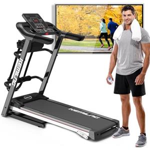 Glesalw Tapis Roulant Elettrico Professionale 12.8km/h,Multifunzionale con Massaggio Elettrico,Fitness Tapirulan Pieghevole Da Casa Economico,12 Modalità Di Fitness,Altoparlante, Bluetooth，Sensore Cardio