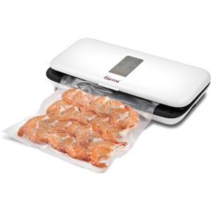 Girmi VT51 Macchina per Sottovuoto, 110 W, Forza Aspirante -600mBar, 2 Funzioni sigilla e sottovuoto, Include 10 buste, Spegnimento automatico, Bianco
