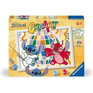 Ravensburger CreArt Serie D: Kit Pittura Disney Stitch & Leroy per Bambini, Dipingere con i Numeri, Include Cornice, 18x24 cm