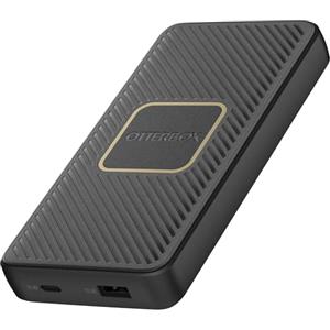 OtterBox Powerbank Fast Charge Wireless Qi 10W, Carica Portatile 10,000 mAh con Porte USB-A 18W e USB-C 18W, indicatore LED, Leggera, Design Anti Cadute e Durevole, Nero