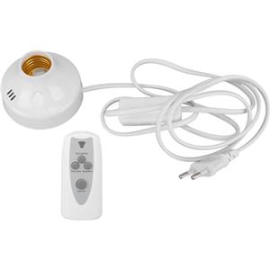 Hyuduo Portalampada per Telecomando Smart Wireless Portalampada E27 E26 con Interruttore On/off per la Casa (1 Telecomando + 1 Prese) (Spina UE)