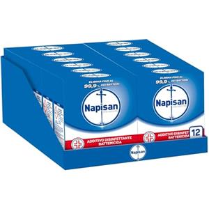 Napisan Extra Protection Additivo Lavatrice, Additivo Disinfettante Lavatrice in Polvere Battericida, 12 Confezioni da 500gr di Additivo in Polvere Lavatrice