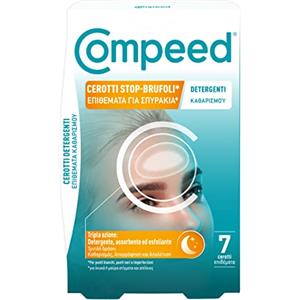 COMPEED Cerotti Stop-Brufoli Detergenti, Purificano, Esfoliano e Proteggono per imperfezioni, punti neri e piccoli brufoli, Ideali anche per l'uso notturno, 7 cerotti idrocolloidali