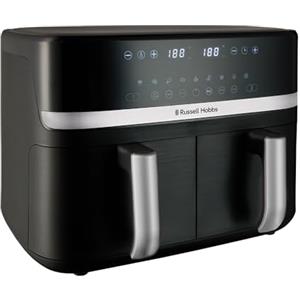 Russell Hobbs Friggitrice ad Aria Doppia 9L, Rapida (2 zone/Cestelli, Silenziosa, 9 Programmi) Satisfry (Lavastoviglie ok, 200℃, senza Olio, Arrostire, Panificare, Grigliare, Mantenere caldo) 27681-56