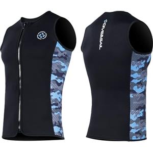 X-mAnTA Muta Top Gilet da Uomo Muta Gilet 3mm Cerniera Anteriore Senza Maniche Tuta Bagnata Top Neoprene Muta Bagnata Gilet Giacca Gilet da Immersione Nuoto Canoa Surf Taglia L