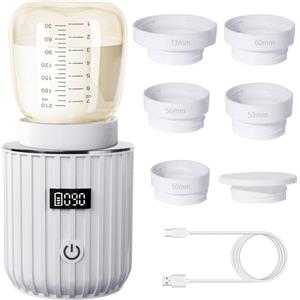 Hoapin Scaldabiberon Portatile Senza Fili, Scalda Biberon Neonato Portatile con 4 Temperatura, 6 Adattatori, Scaldabiberon Portatile per Bambini