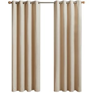 Topfinel Tende Oscuranti per Interni a Vetro per Finestre Piccole Tenda Oscurante Finestra Piccola Fonoassorbenti per Salotto Eleganti 2 Pezzi Crema 140x175 CM