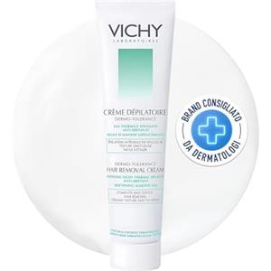 Vichy Dermotolerance, Crema Depilatoria, Per Tutti i Tipi di Pelle, Depilazione Rapida e Facile, Pelle Lenita e Idratata, Con Acqua Termale di Vichy e Olio di Mandorle, 150 ml