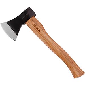 Mivos Accetta Ascia di Legno 600 g - Accetta da Taglio con Testa in Acciaio al Carbonio e Manico in Legno di Hickory - Ascia Universale per Giardino e Campeggio - Piccola Ascia da Spacco