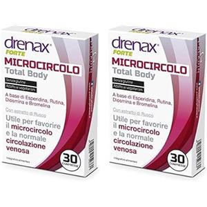 Drenax Total Body, 30 Compresse Favorisce la Funzionalità del Microcircolo e la Circolazione Venosa, Gambe Gonfie, con Rutina, Bromelina e Rusco, flavonoidi - Senza Glutine, 30 Compresse