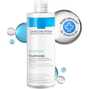La Roche-Posay Toleriane, Acqua Micellare Bifasica Ultra Oleosa, Per Pelli Sensibili, Pelle Detersa e Make-Up Rimosso, Efficace Anche per Make-Up Waterproof, 400 ml