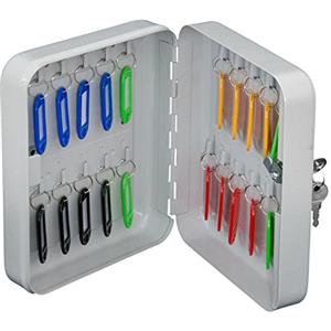 Arregui PLL20 Cassetta Portachiavi con Ganci Fissi | 20 Chiavi | Cassetta di Sicurezza per Chiavi da Muro | Appendichiavi da Parete | Portachiavi Inclusi | Armadietto per Chiavi | 20x16x6cm | grigio