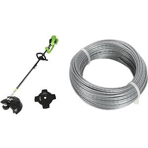 Greenworks 40V Decespugliatore a Batteria con Motore Brushless GD40BC + Greenworks Filo per Tagliabordi