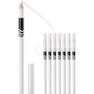 JCUGSBS 6PCS Matita per eyeliner bianca Matita per eyeliner morbida per evidenziatore, Stick illuminante per occhi sdraiato, Matita per ombretti impermeabile ipoallergenica