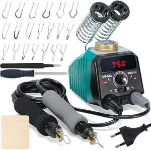 YIHUA 939D-VI Kit bruciare il legno a doppia penna con display con 20 punte a filo penna per bruciare il legno staccabile 2 pezzi di legnostrumento per pirografo il legno e pantografo ferro il legno