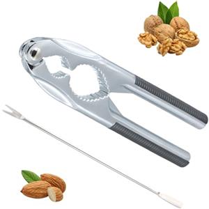 volumoon Noce Pinze, Schiaccianoci con Forchetta, Schiaccianoci in Metallo, Schiaccianoci Multifunzionale, Antiscivolo Pinza per Noci, Mandorle, Nocciole o Tutti i Tipi di Noci