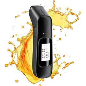 SQUADO Etilometro Digitale Portatile Professionale con Display LCD, Sensore ad Alta Precisione, per Uso Domestico e Feste, Nero