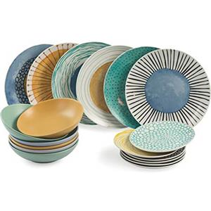 Villa d'Este Home Tivoli 2195378 Marea TAVOLA 18 PZ, Porcellana + Gres