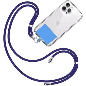 TBOC Cordino Catenella Laccio Strap Porta Cover [Blu Elettrico]con Toppa di Fissaggio [Blu] per Telefono Cellulare da Collo - Tracolla Catenina con cordini Accessori Telefoni