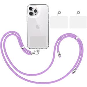 TBOC Pack: Cordino Catenella Laccio Strap Porta Cover [Malva] + 2 toppe di fissaggio aggiuntive Telefono Cellulare Collo - Tracolla Catenina cordini Phone Cellulari Telefoni Universale Laccetti