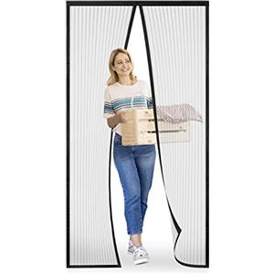Meet Beauty Zanzariera Magnetica 105 x 210 cm per Porte, Upgrade Zanzariera Porta Finestra, Nero