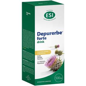 ESI Depurerbe Forte Drink 500 ml - Integratore Alimentare a Base di Cardo Mariano, Tarassaco e Carciofo, Gusto Limone, Senza Glutine e Vegano