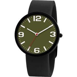 NUOVO Orologio unisex facile da leggere con numeri grandi, casual, analogico, al quarzo, impermeabile, sportivo, digitale, da uomo, colore verde, cinturino in silicone, verde, Moderno