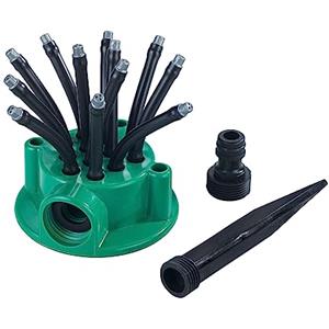 Maximex Irrigatore da giardino con bracci flessibili, 12 bracci flessibili, irrigato per aiuole e prato, risparmio idrico