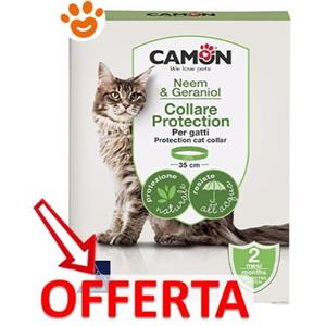 Camon Collare Barriera Antiparassitario per Gatti all'Olio di Neem - 35 cm, Naturale e Efficace contro Parassiti