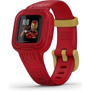 Garmin Vivofit Jr.3 Iron Man - Activity Tracker per Bambini, Cinturino Regolabile, Rosso - Iron Man, 4 Anni in su