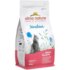 almo nature Sterilised, Crocchette per Gatti Adulti con Salmone Fresco - Sacco da 400 g
