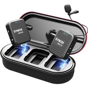 SYNCO G1(A1) Pro Lavalier Microfono Wireless 2,4 GHz, Sistema di Microfonos senza Fili per Reflex con Monitoraggio Audio per Fotocamera DSLR Smartphone, Microfono-Radio-Professionale-Wireless
