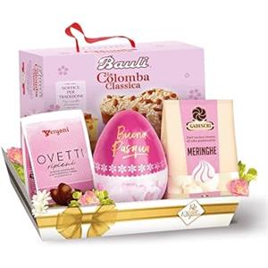 RE REGALO CONFEZIONE REGALO TULIPANO, 5 Pezzi, Colomba Pasquale Bauli, Uova di Pasqua, Ovetti Ripieni, Sacchetto di Meringhe, Idee Regalo Pasqua 2025