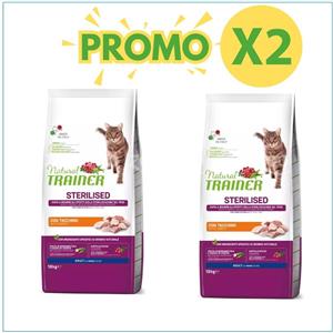Trainer - Nova Food Natural Trainer gatto adulto Sterilizzato con Tacchino PROMO +2 prezzo a pezzo