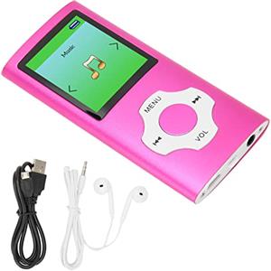 Topiky Lettore MP3 Portatile, Lettore MP3 Digitale Senza Perdita di Musica con Auricolare per Bambini, Mini Lettore Musicale MP3 Registratore Vocale per Studenti, Radio FM, Schermo LCD (Rosa)