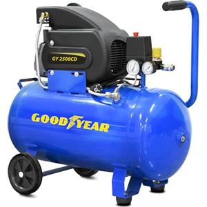 Goodyear - Compressore d'aria da 50 litri, capacità di aspirazione 210 litri/minuto, 2.800 giri/min, pressione nominale 8 bar/115 PSI, protezione sovraccarico, regolatore ad alta resistenza