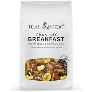 ITALIA SPEZIE Gran Breakfast mix, 400g con Semi di zucca e girasole, mandorle, nocciole, anacardi, bacche di goji, mirtilli rossi, uva sultanina, banana chips - Italia Spezie