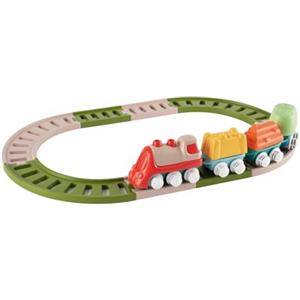 Chicco Baby Railway Eco+, Trenino per Bambini in Plastica Riciclata, 2 Configurazioni, Treno A Ruote Libere, Include 18 Pezzi, 1 Locomotiva, 3 Vagoni, Sviluppa creatività e Manualità, 18 Mesi-3 Anni