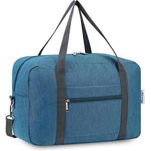 Narwey Bagaglio a Mano 40x20x25 Ryanair, Sottosella Pieghevole Borsone da Viaggio,Valigia Bagaglioa Mano per Uomo Donna, Borsa da Viaggio Zaino Ryanair Cabina Borsa 20L (Blu Navy (Con Tracolla))