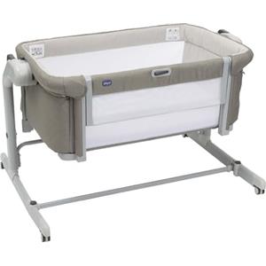 Chicco Next2Me Magic Evo, Culla Neonato Fianco Letto, con Modalità Dondolo, Inclinabile, Spondina Apribile, Altezza Regolabile, 4 Ruote, Materasso e Borsa da Viaggio Inclusi, Beige