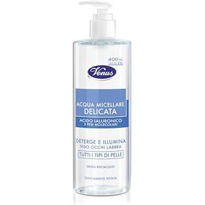 Venus, Acqua Micellare Ultra Delicata, Struccante e Detergente, Con Acqua Virginiana Lenitiva, Non Contiene Oli, Senza Bisogno di Risciacquo, Ideato per Tutti i Tipi di Pelle, 400 ml