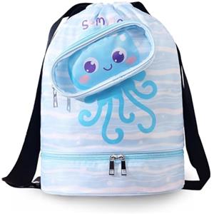 Voici et Voila Borsa Piscina Mare Bambina Sacca Mare Ragazza Zaino Spiaggia Piscina Bambina Borsone Nuoto Palestra Zaino Nuoto Arena Impermeabile Bambina Sirena Viola