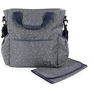 Walking Mum Borsa organizer Dreamer, borsa per passeggino con fasciatoio, resistente e di grande capacità, colore blu con stampa a stelle, misure 38 x 36 x 13 cm