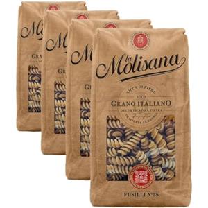 La Molisana, Fusilli Integrali n. 28, Pasta Integrale da Solo Grano Italiano - Trafilata al Bronzo, Ricca di Fibre, Ruvida e Tenace con Eccellente Tenuta in Cottura - Confezione da 2000g